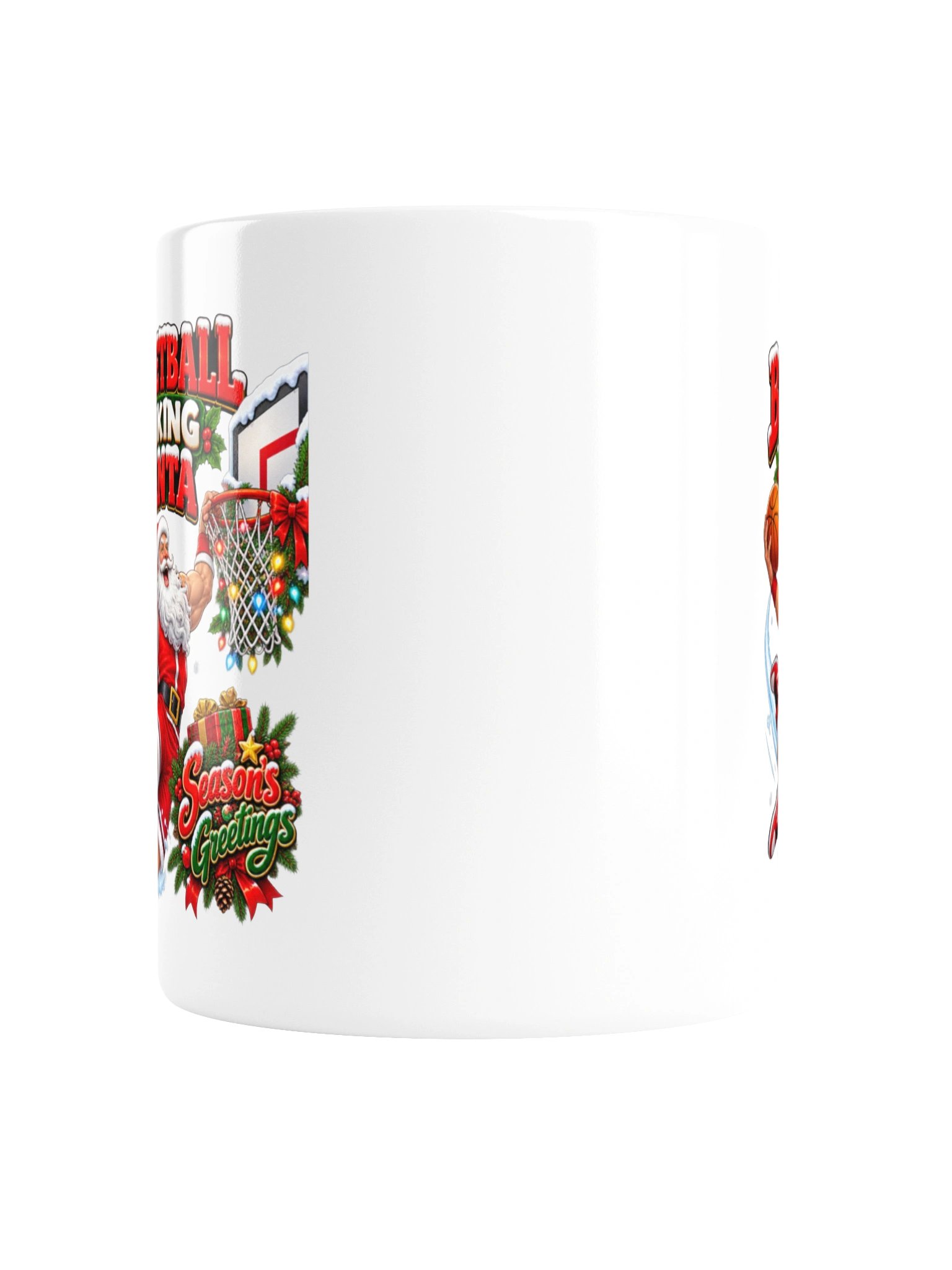BASKETBALL DUNKING SANTA — SEASON’S GREETINGS! MUG product image (4)