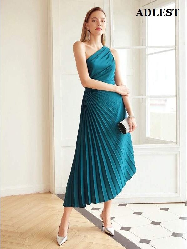 ADLEST | MOTF PREMIUM PLEATED ONE SHOULDER DRESS,HOLIDAY PARTY BIRTHDAY FORMAL EVENING OCCASSION product image (7)