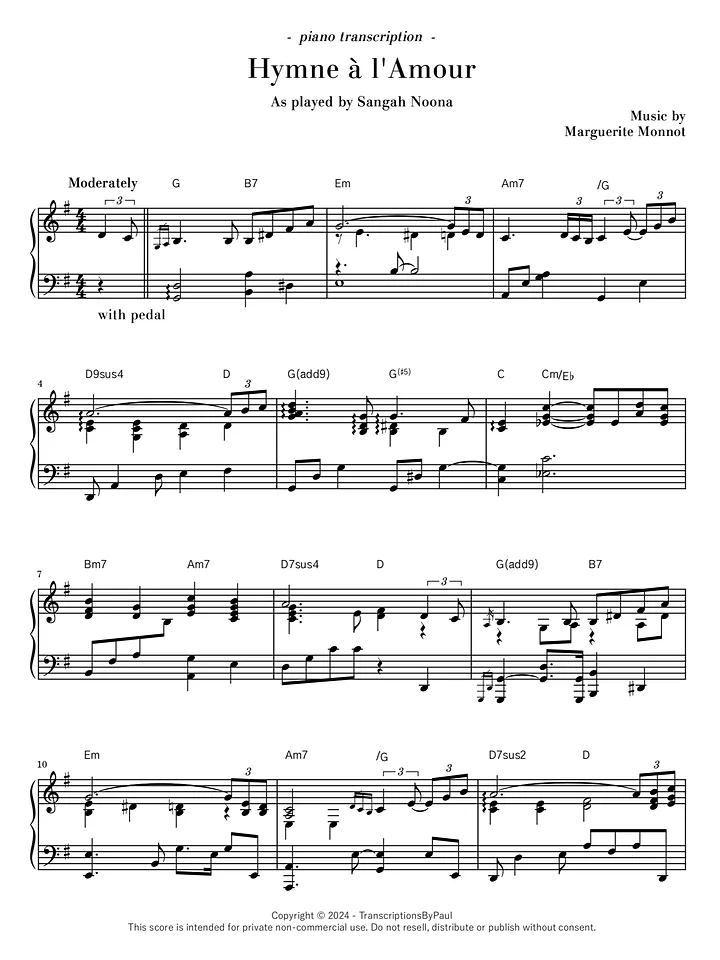 Hymne à l'Amour - Sangah Noona product image (1)
