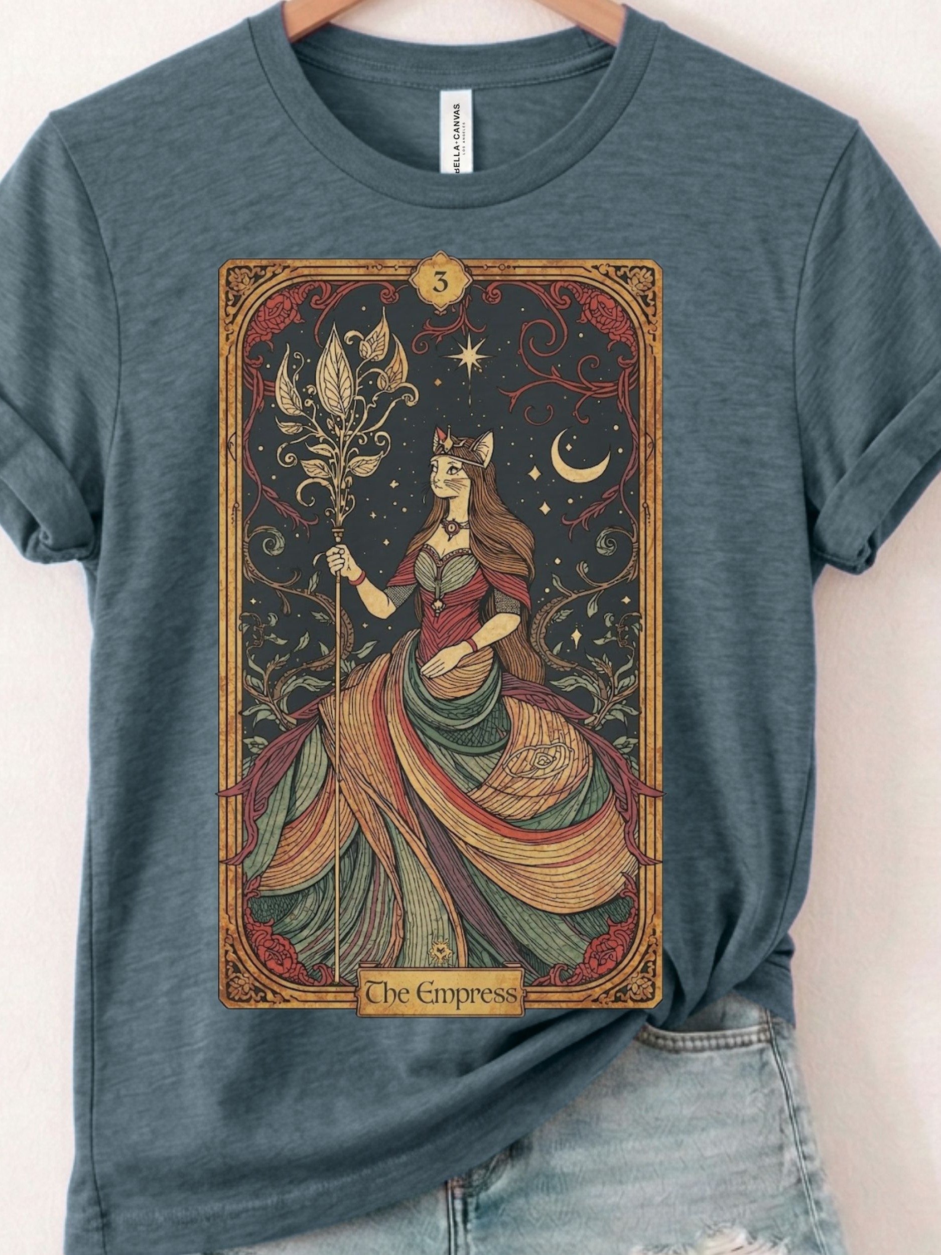 The Empress Tarot Shirt, Art Nouveau Style Graphic Tee, Mystical Feminine Gift product image (1)