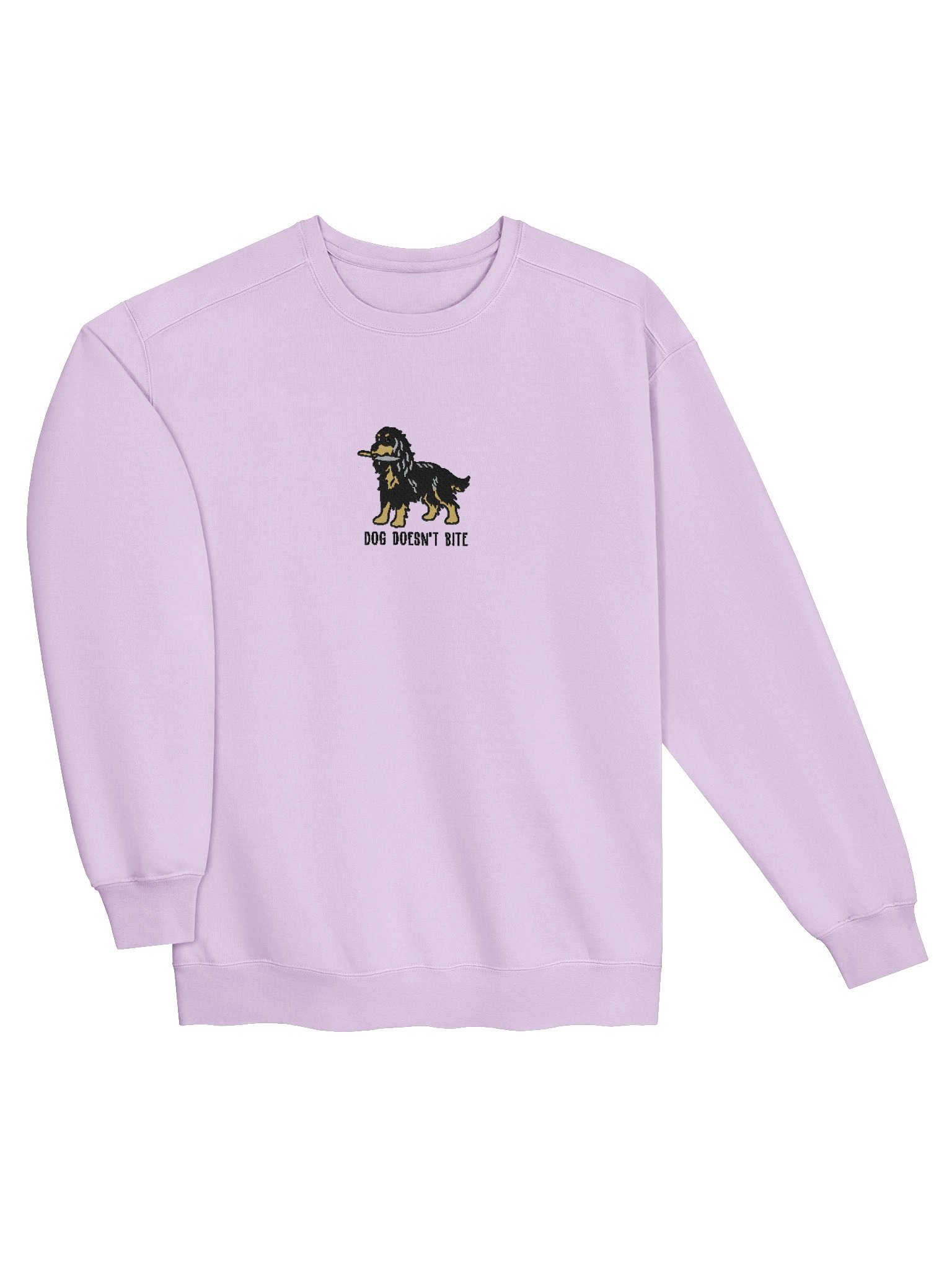 Dog Doesn't Bite Funny Chibi-Style Embroidered Premium Sweatshirt for English Cocker Spaniel(Black & Tan) Owners product image (35)
