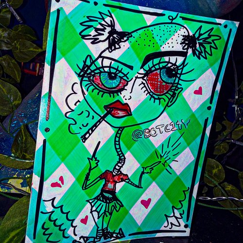 NO CARE 💅🏼 👛 #streetart #artist #graffiti #sahphie #cartoonartstyle