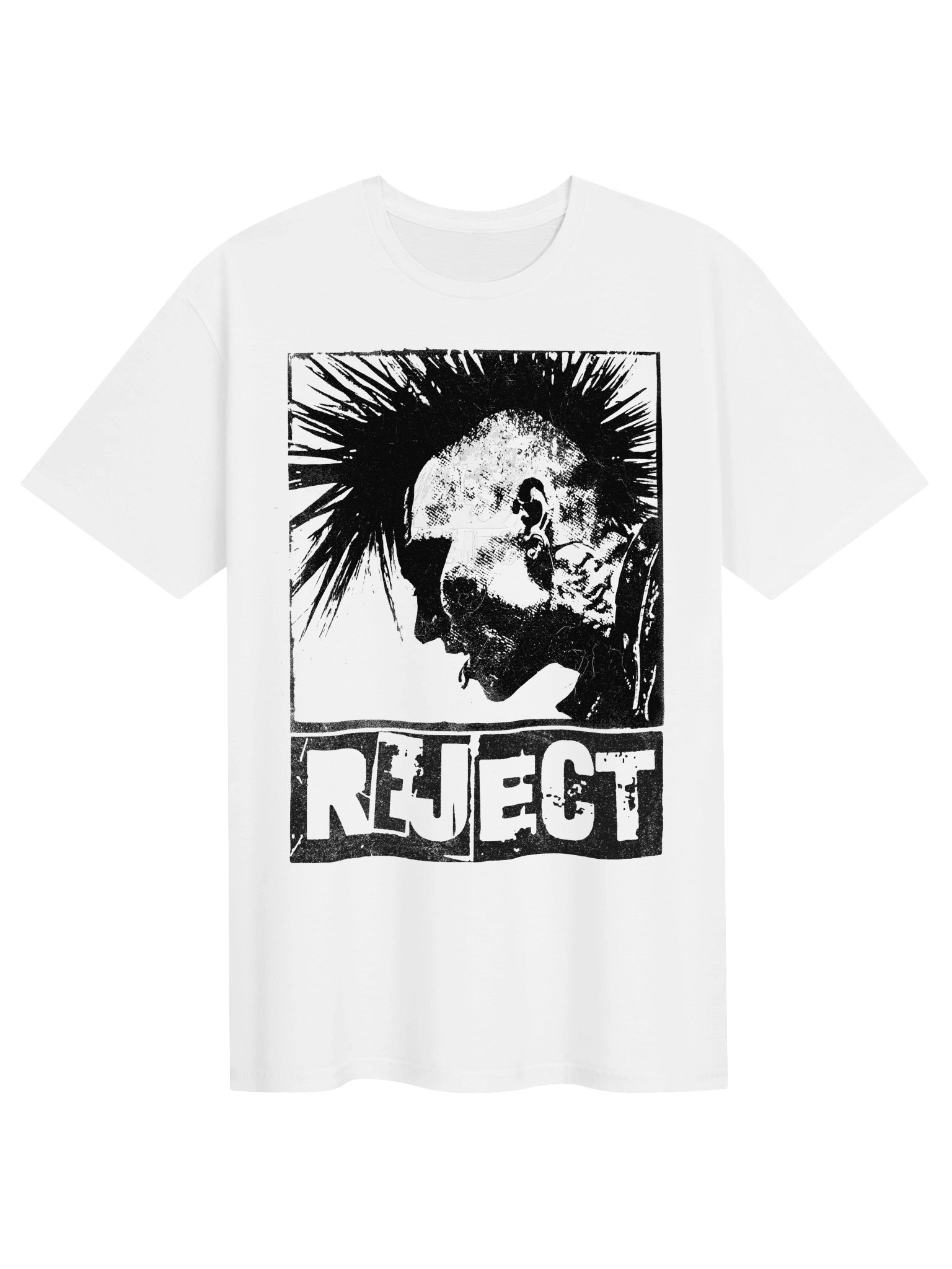 Reject Punk Graphic T-Shirt, White Alternative Streetwear Punk Rock Tee product image (4)