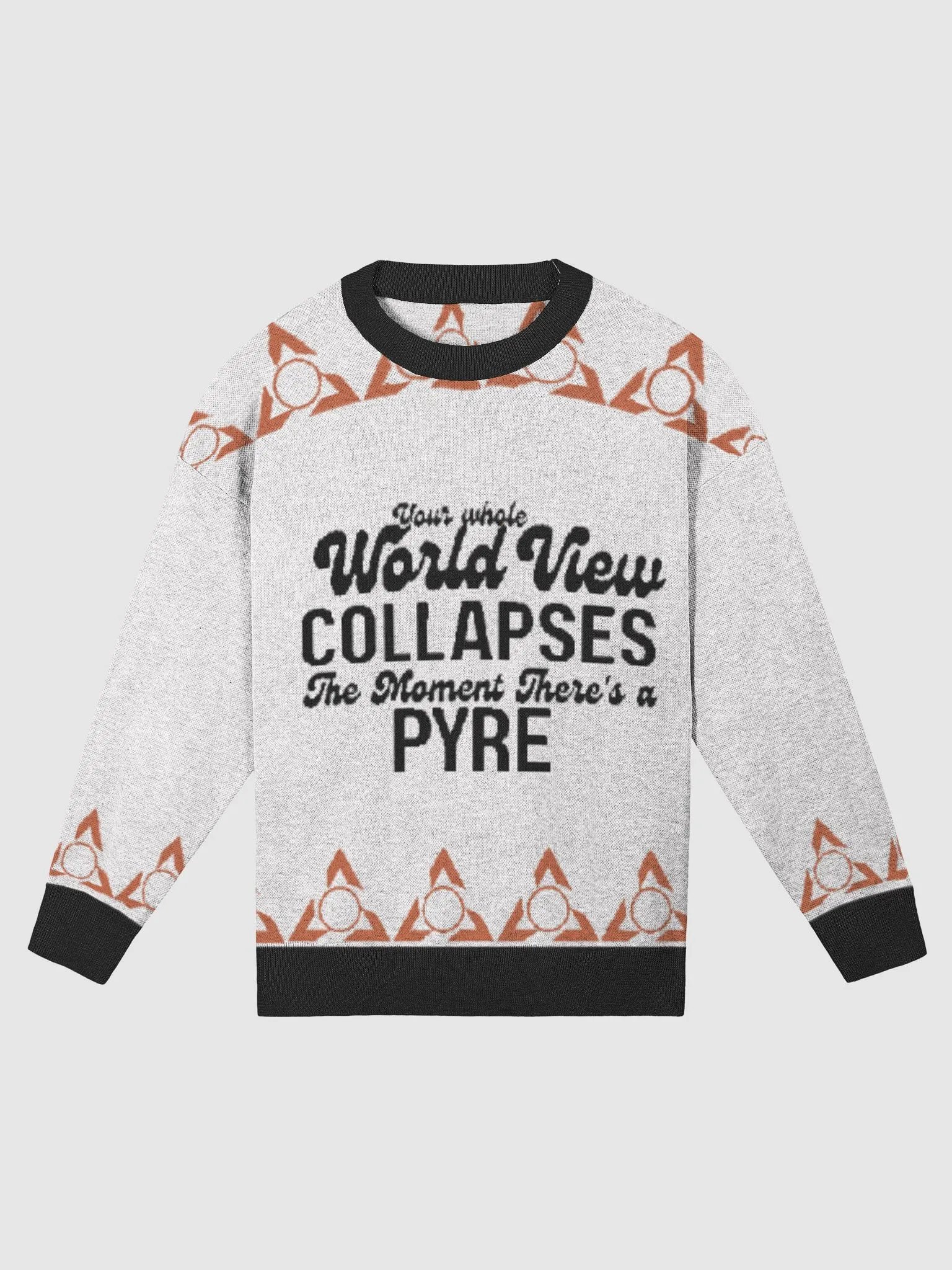 Whole world view set on fire | Knitted Crewneck Sweater Relaxed Fit by Knitwise product image (1)