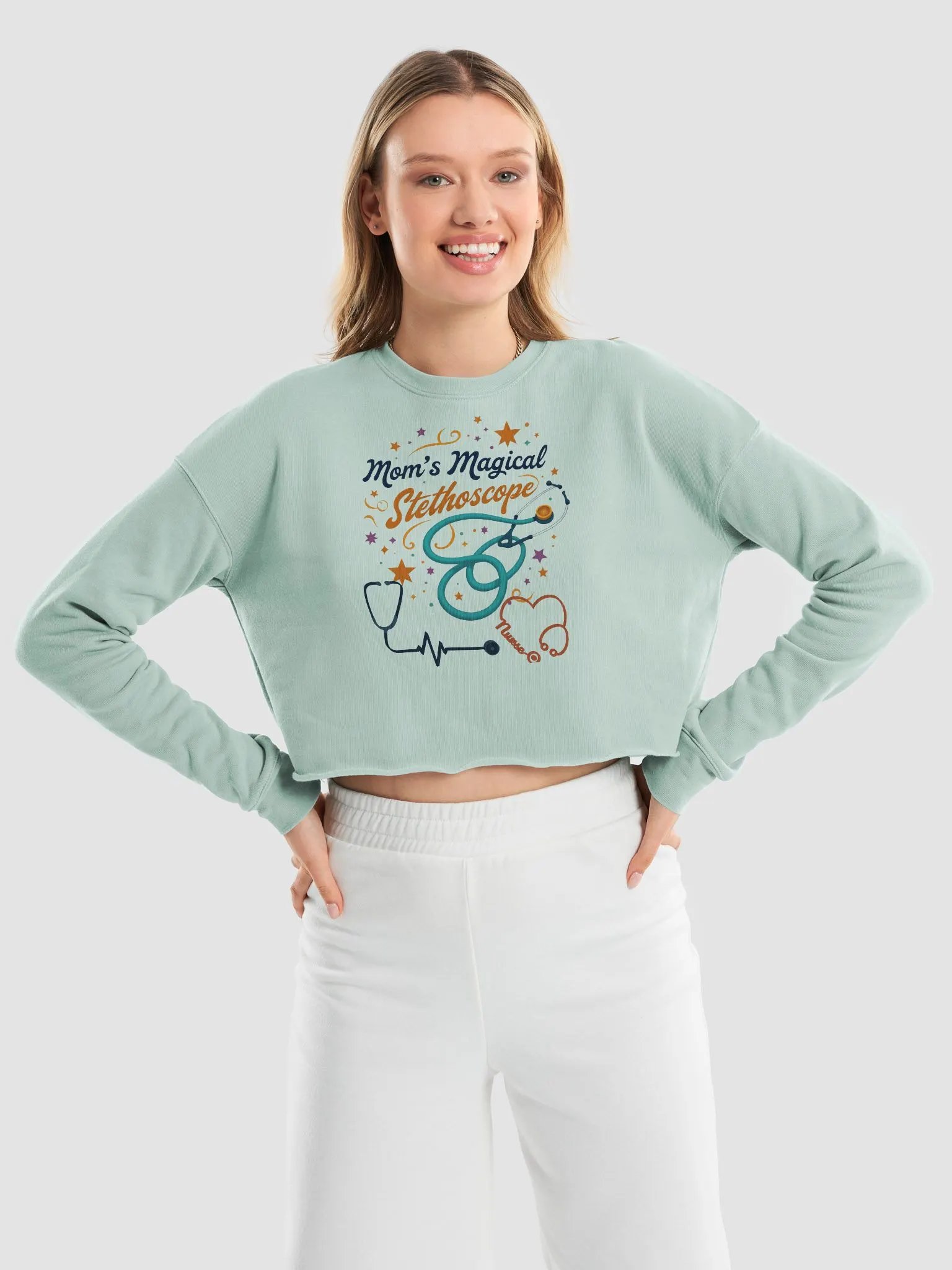 Magical Mom's Stethoscope Crop Sweatshirt product image (17)