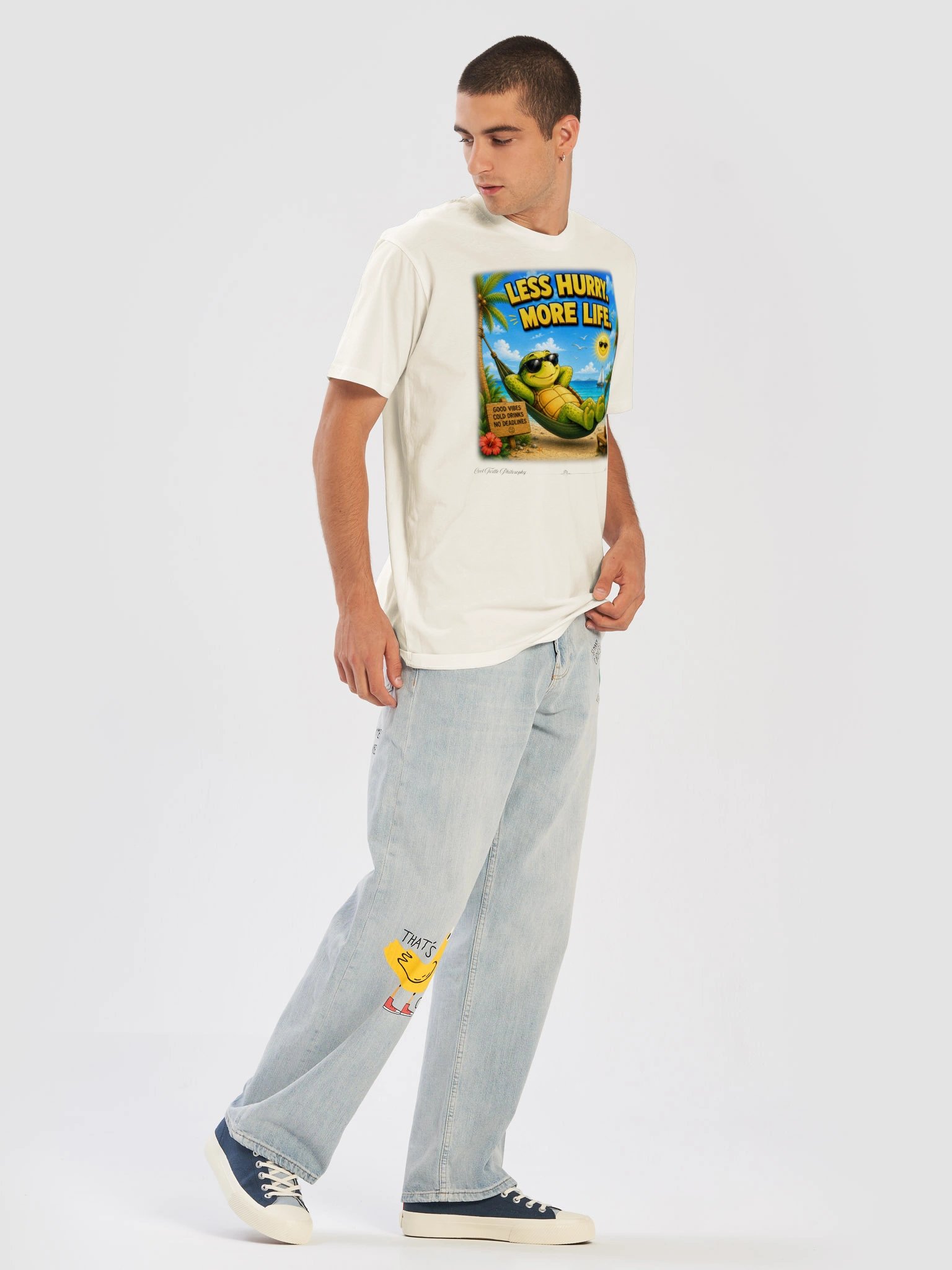 LESS HURRY. MORE LIFE. — AS Colour 5001T Premium T-Shirt product image (2)