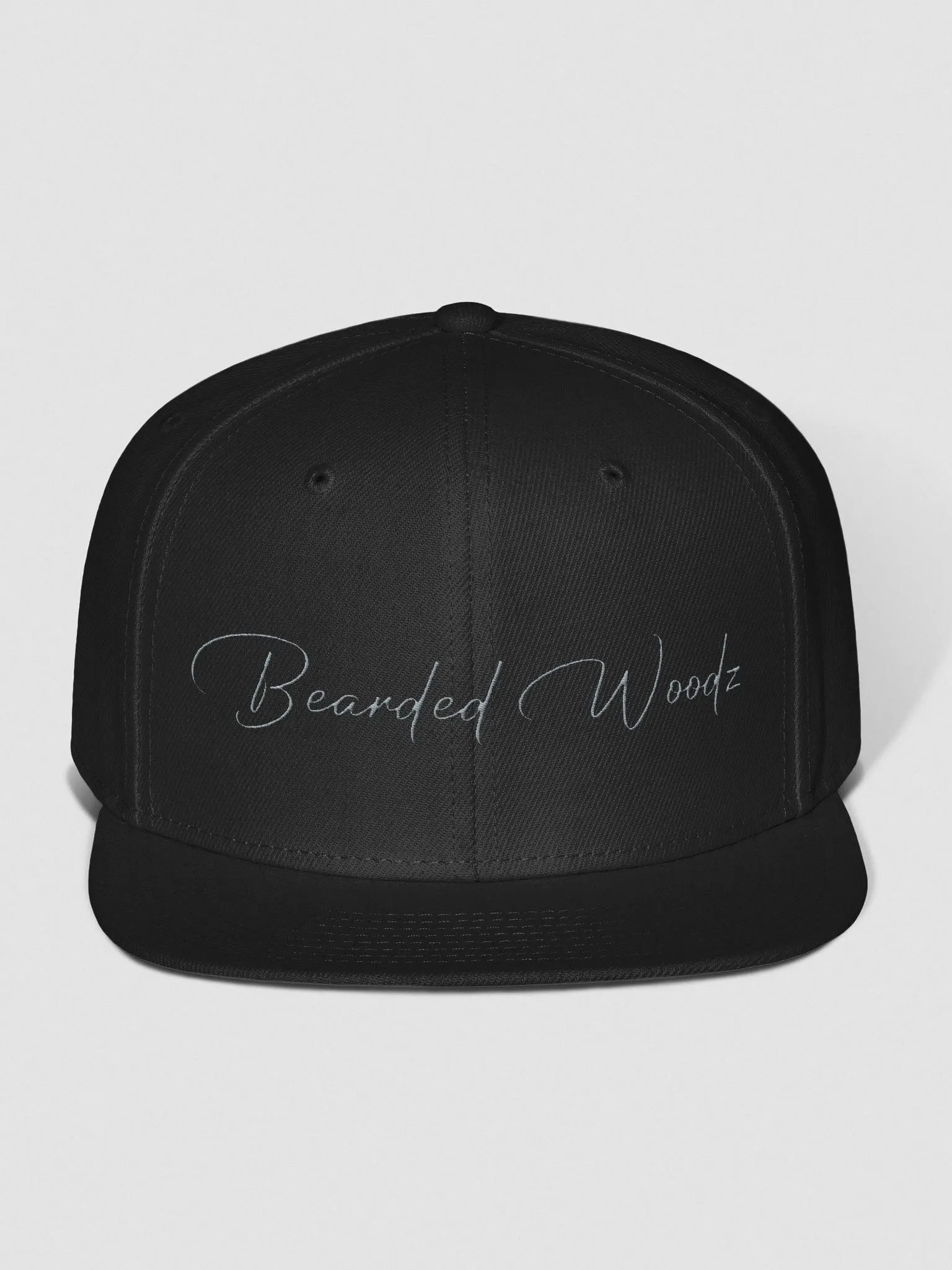 Bearded Woodz Signature Snapback Cap (Grey Embroidery) product image (1)