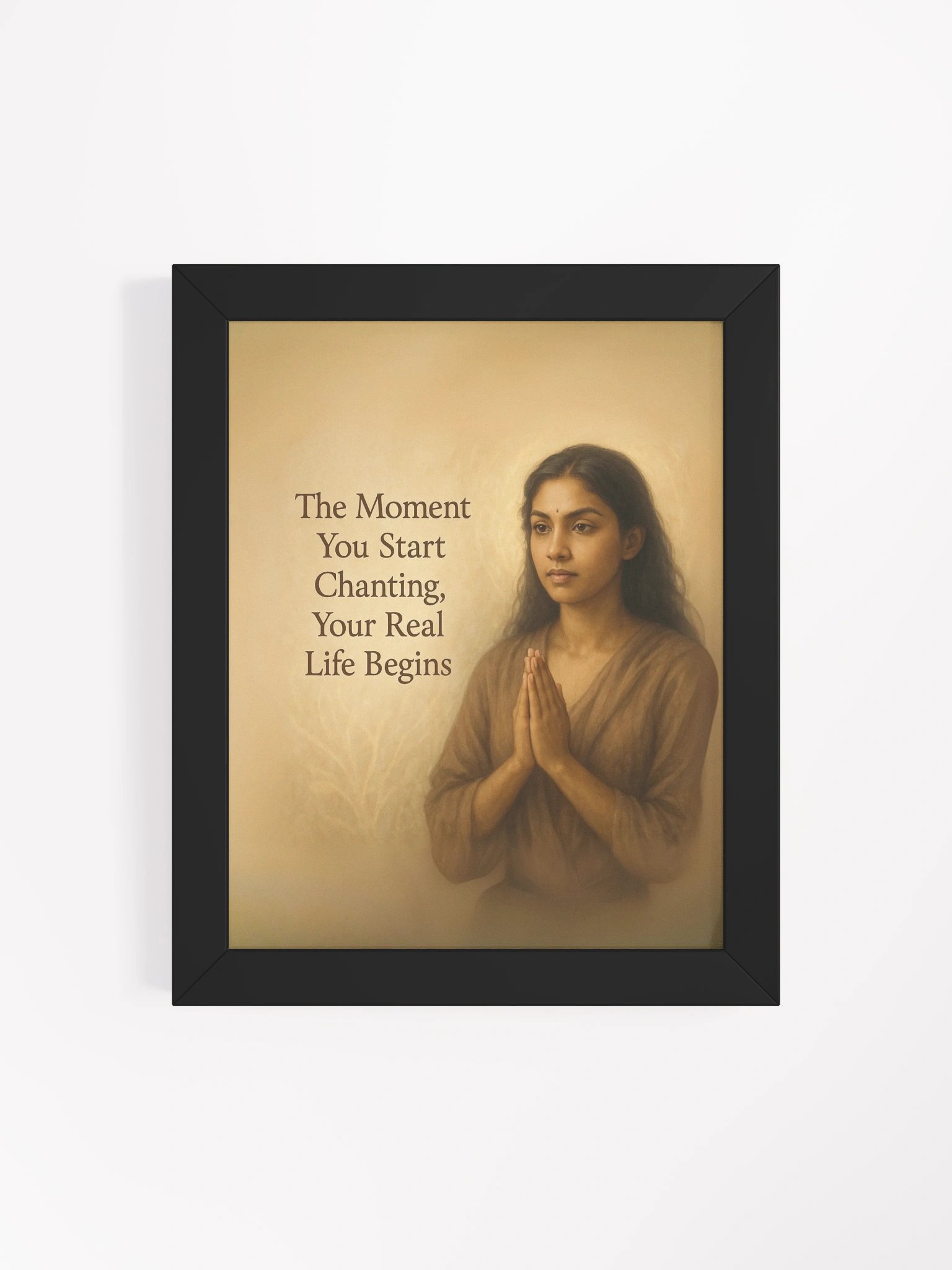 Chanting Awakens Life – Nichiren Buddhism Poster with Meditative Portrait product image (4)