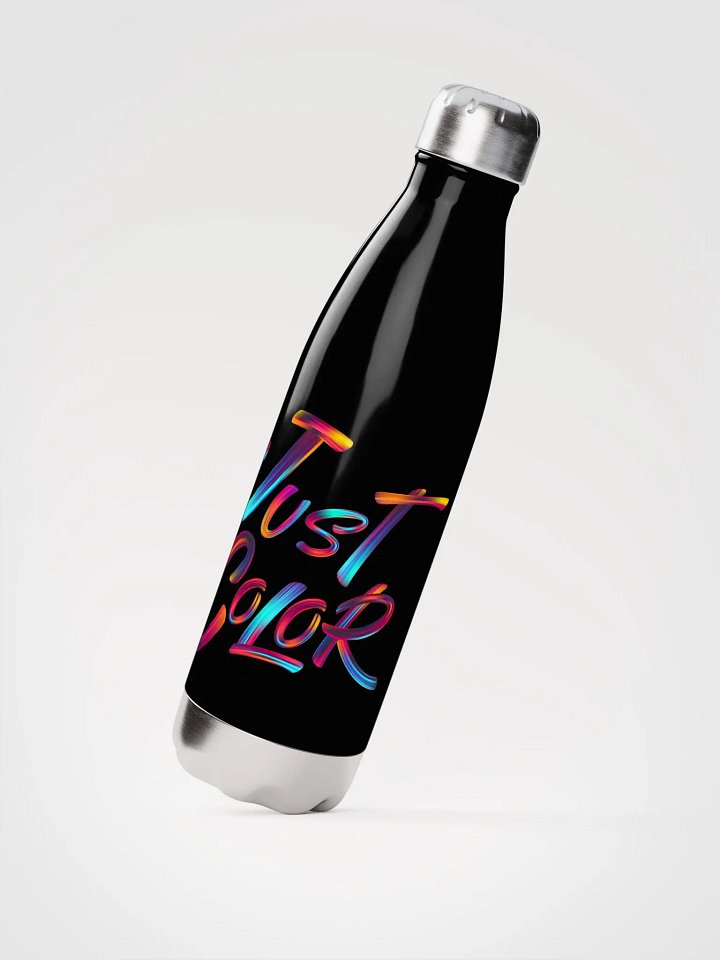 Vibrant Brushstroke 'Just Color' Stainless Steel Water Bottle product image (2)