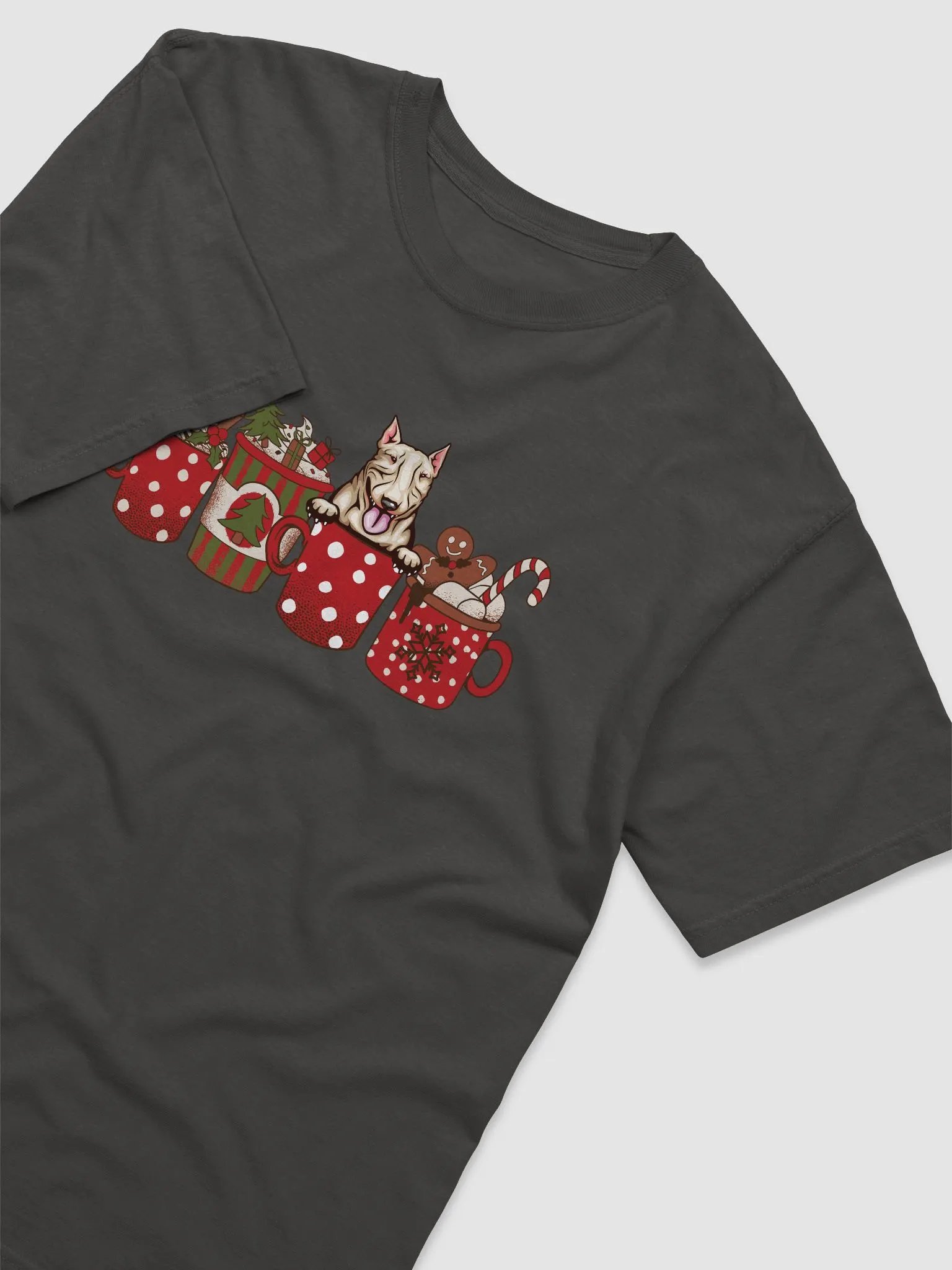 Cute Bull Terrier in a Christmas Cup T-Shirt | Funny Christmas Pup in a Cup product image (26)
