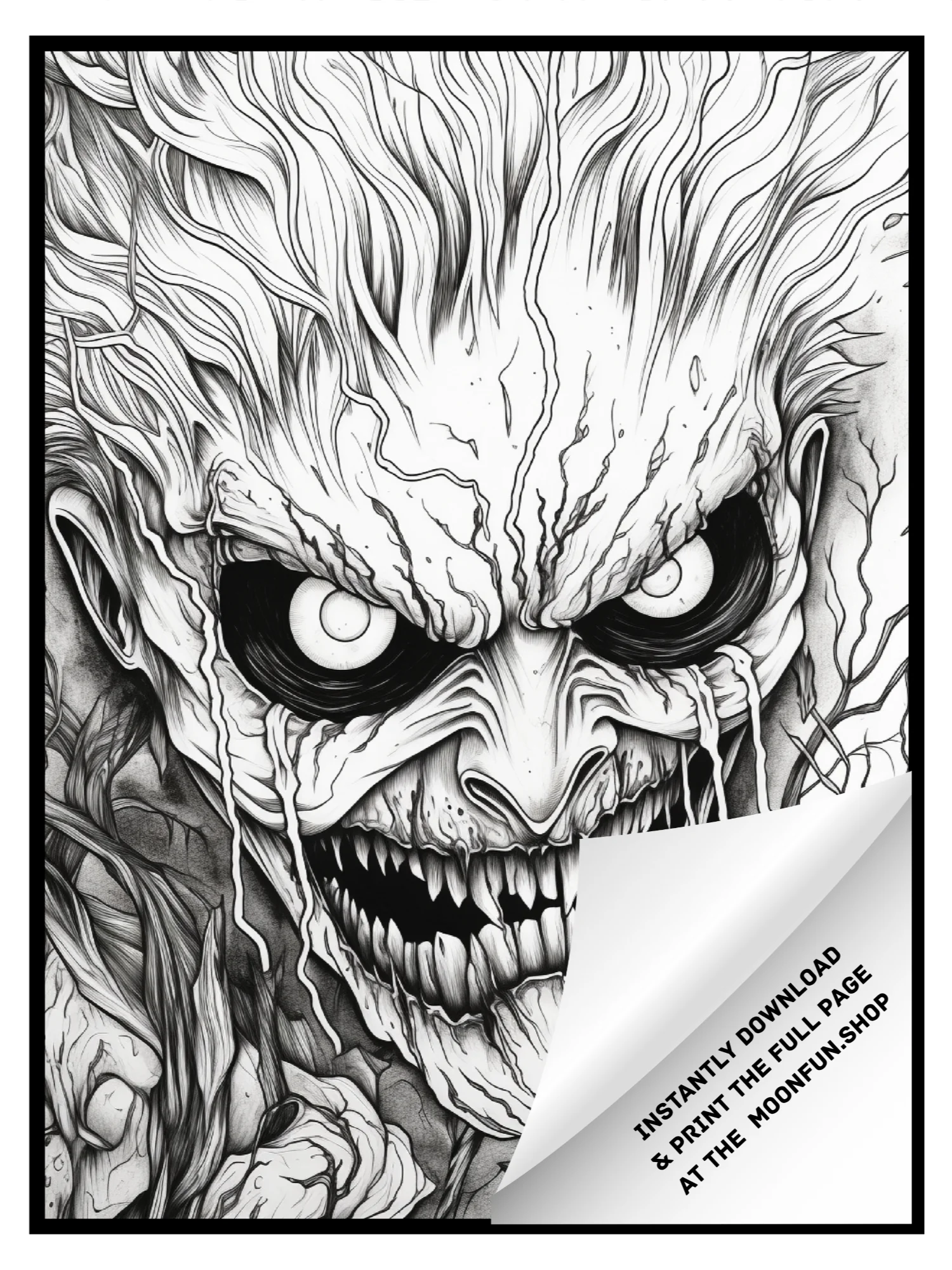 💀 50 Creepy Horror Halloween Coloring Pages for Teens & Adults product image (2)