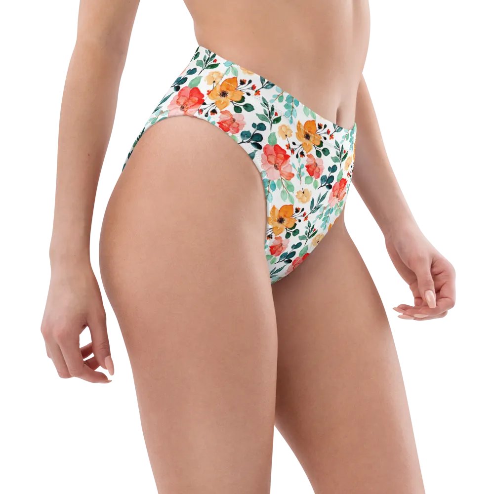 Watercolour Floral Pattern High Waisted Bikini Bottom product image (6)