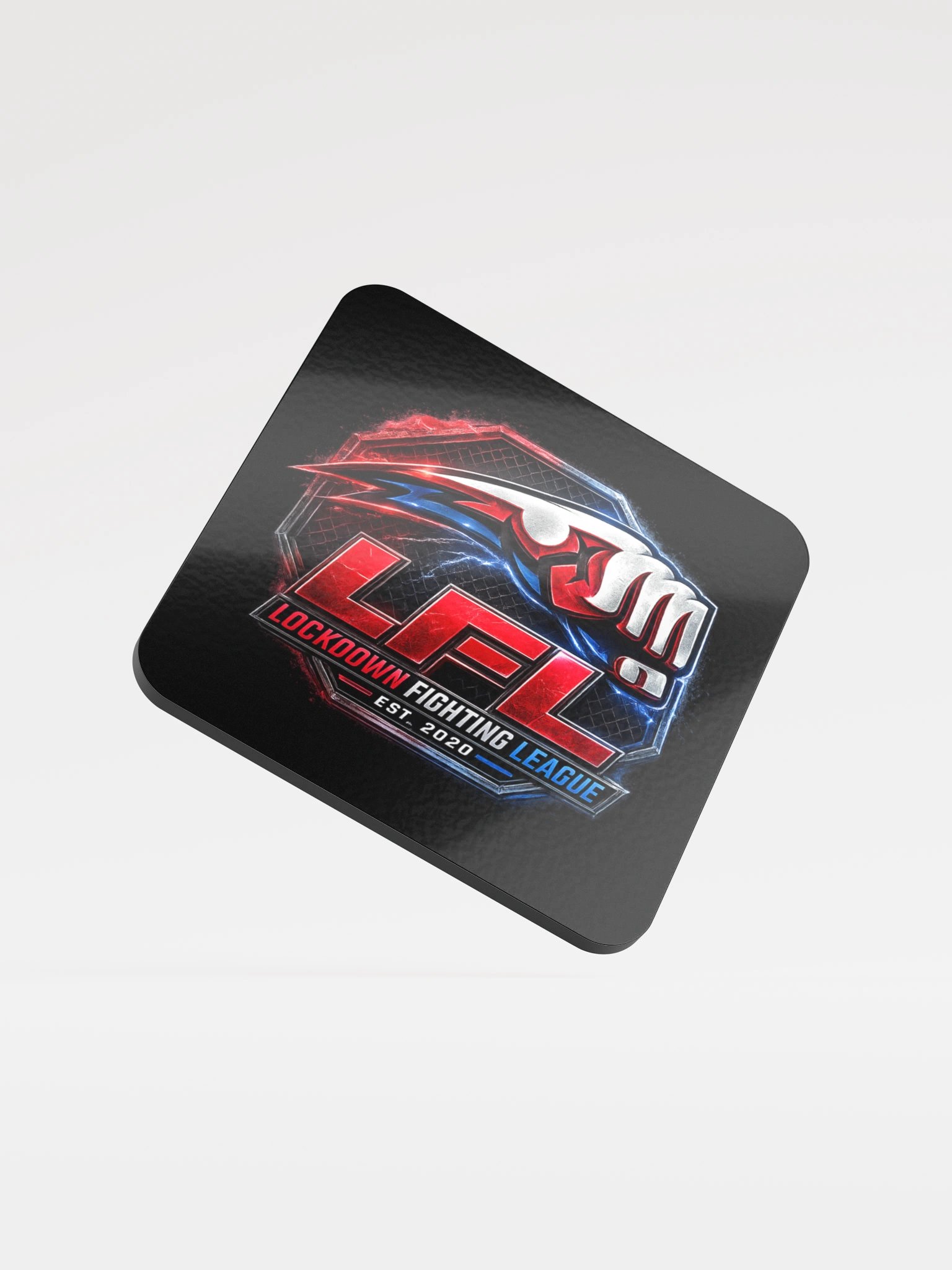 Lockdown Fighting League Glossed Cork Coaster product image (1)