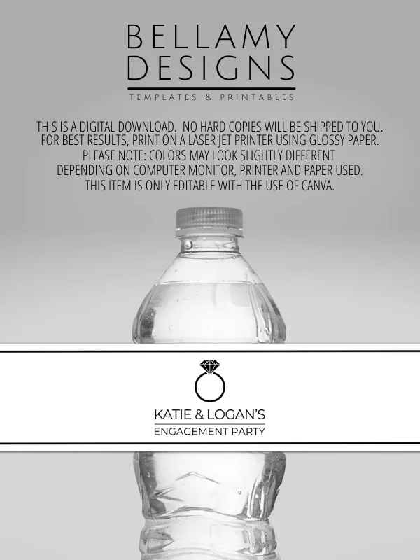 Wedding / Engagement Party Water Bottle Wrappers product image (9)