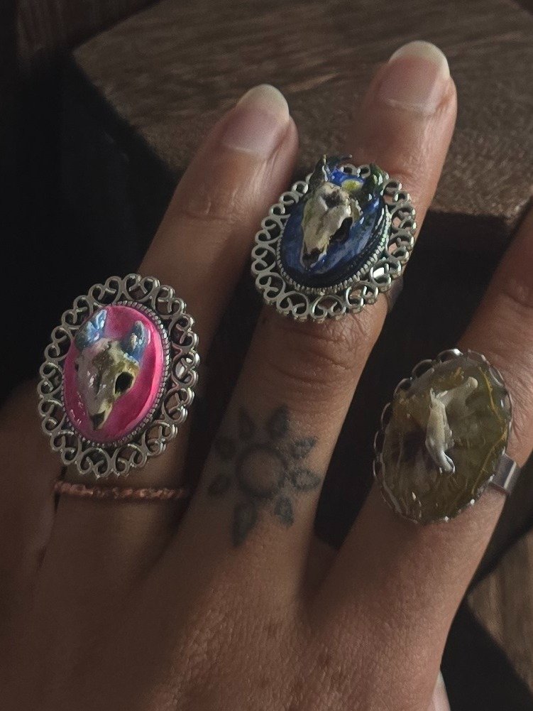 Custom Colour Deer Forest Guardian with Moon - Silver Ring product image (6)