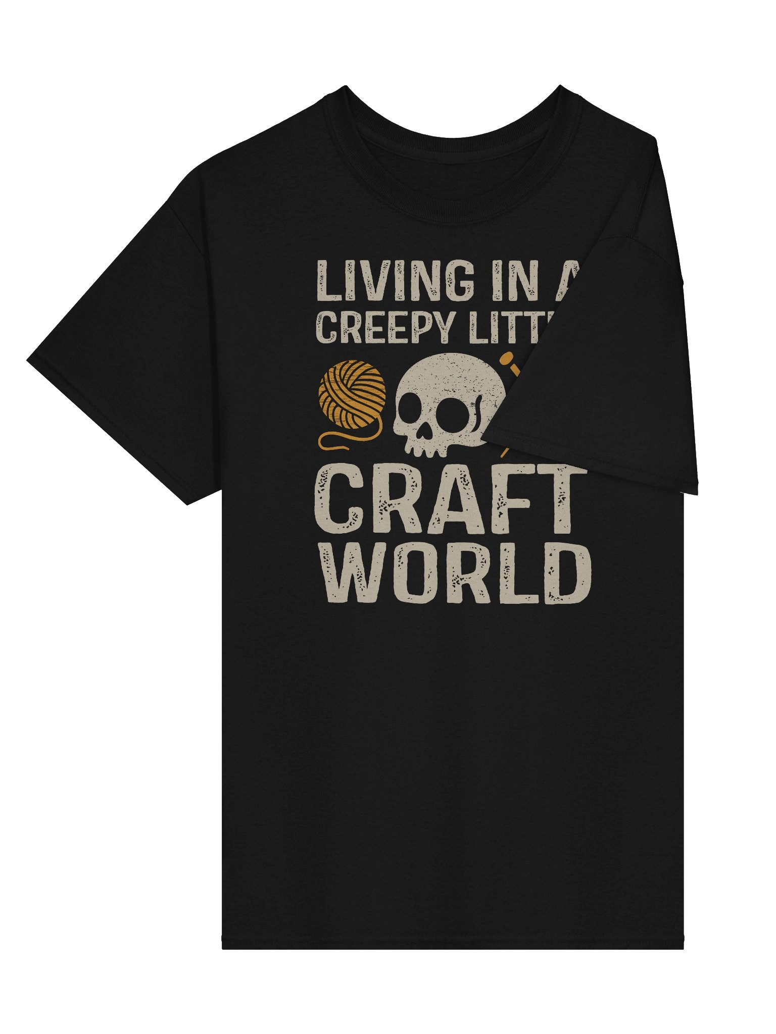 Creepy Little Craft World – Gothic Knitting & Crochet Skull Shirt product image (12)
