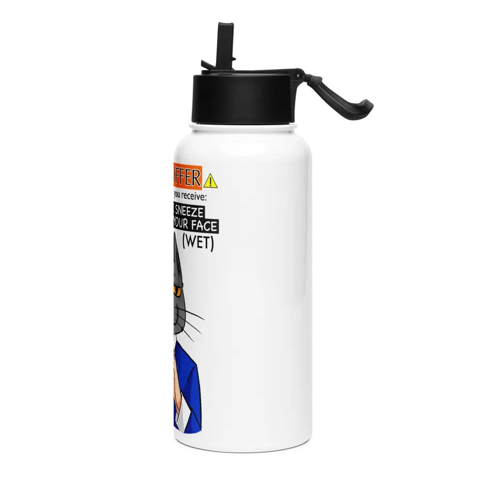 Trade Offer Human-Cat Meme Stainless Steel Water Bottle with a Straw Lid product image (3)
