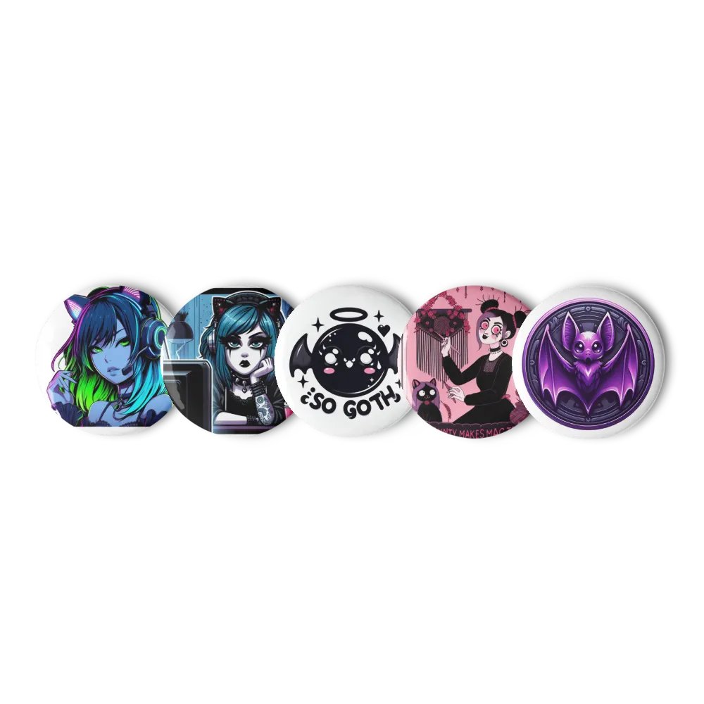 GothAunty Set of 5 Pin Buttons product image (5)