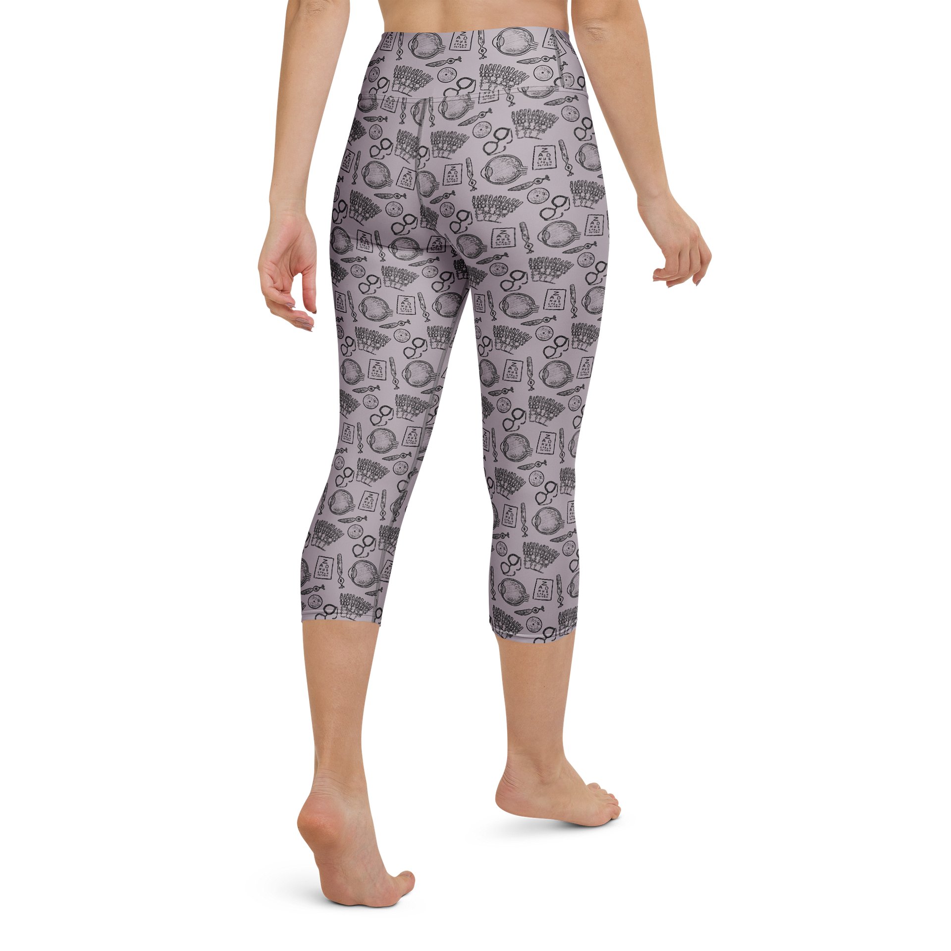 Ophthalmology Sketches High Waisted Capri Leggings product image (3)