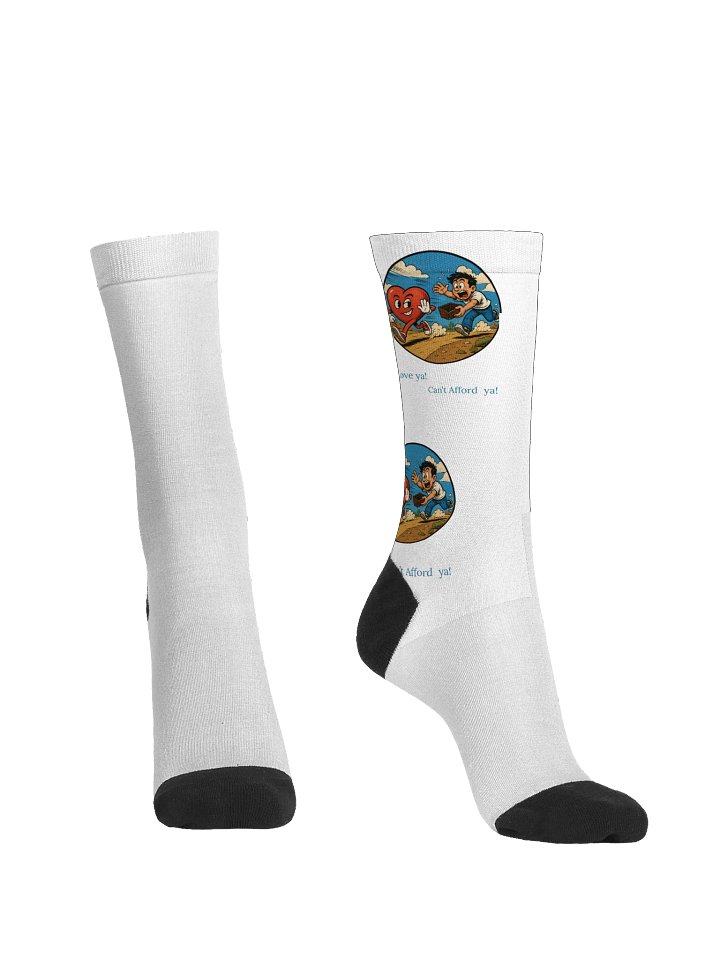 Love Ya, Can't Afford Ya — Retro Heart Crew Socks product image (1)
