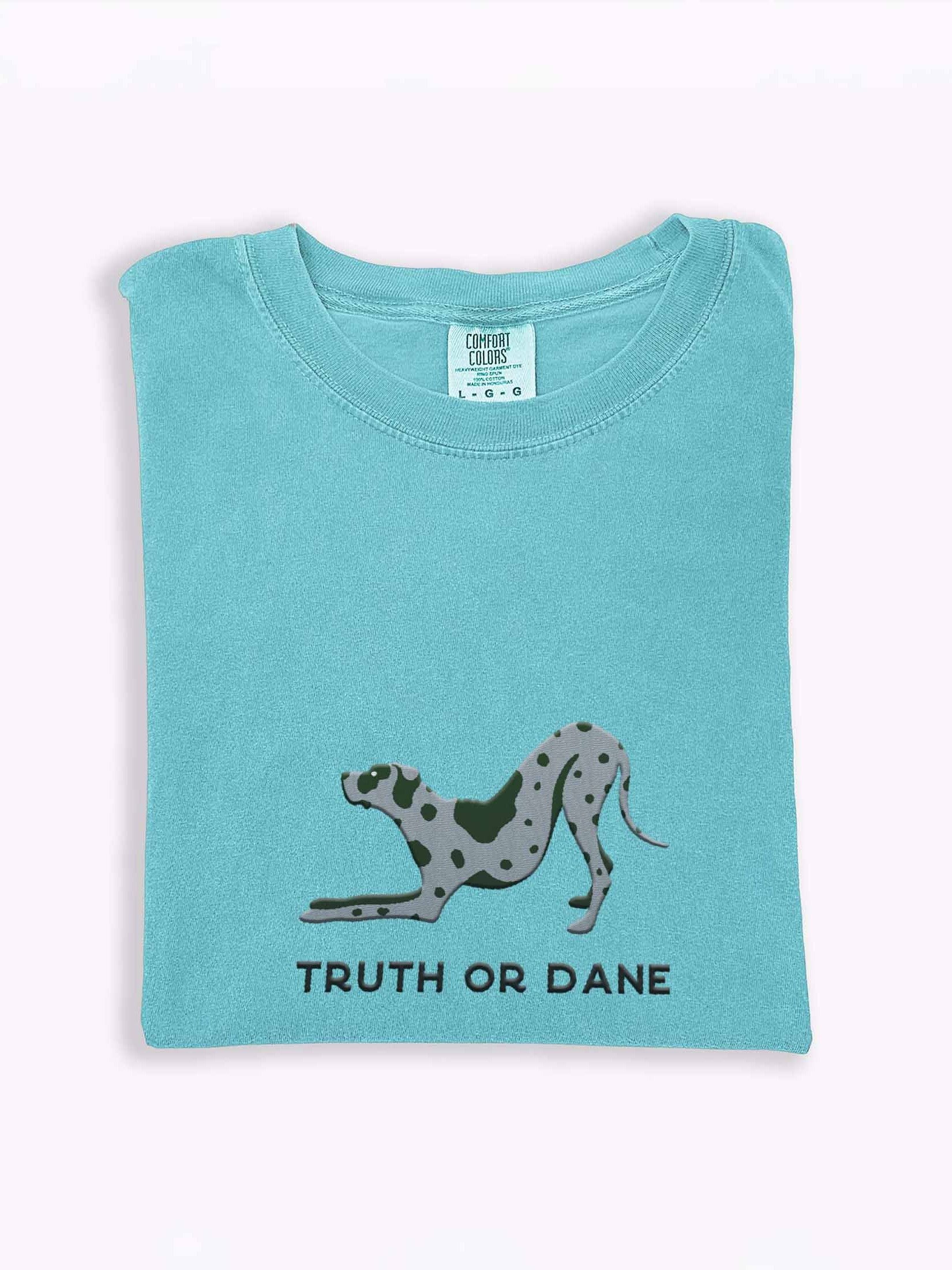 Truth or Dane T-Shirt(Embroidered) of a Great Dane(Blue Merle) product image (1)