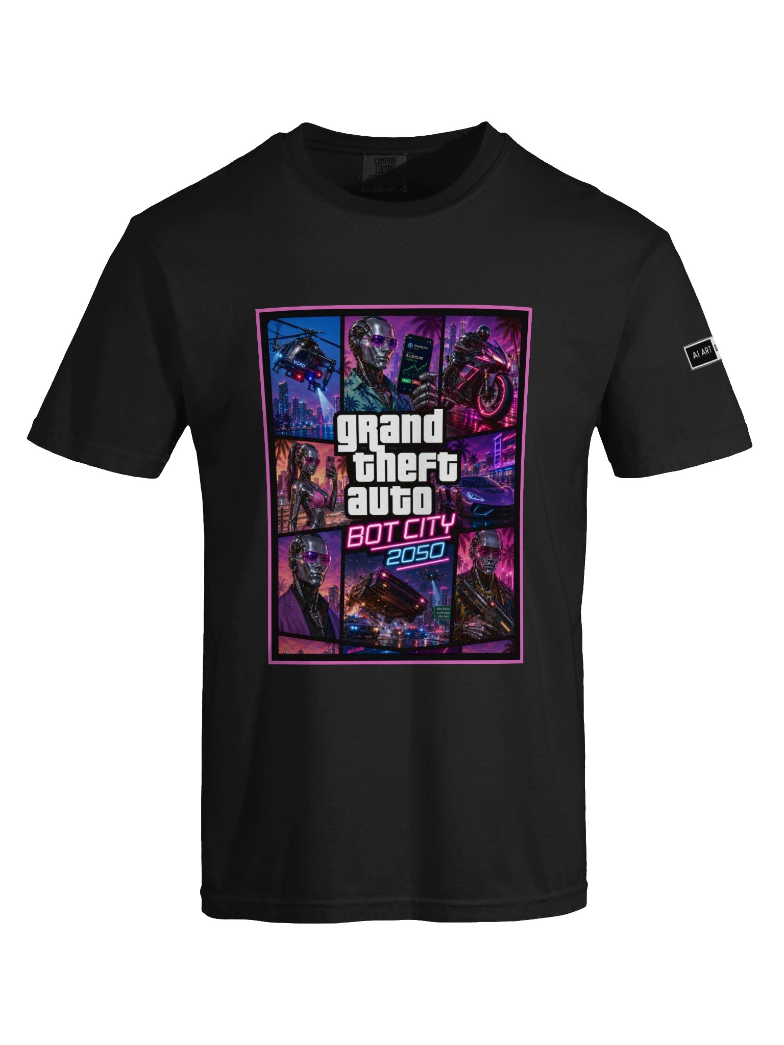 "GTA BOT CITY 2050" 100% cotton T-shirt product image (1)