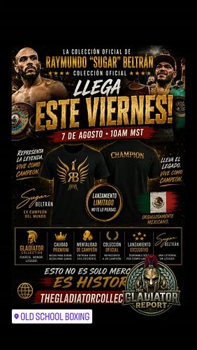 ¡EL LEGADO DE UN CAMPEÓN SE LLEVA PUESTO! 🥊
TheGladiatorcollection.com 
Este viernes llega oficialmente la colección de Raymu...