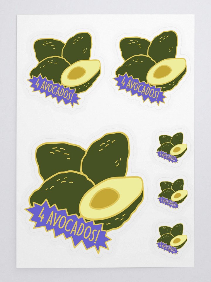 Four Avocados Sticker Sheet product image (1)
