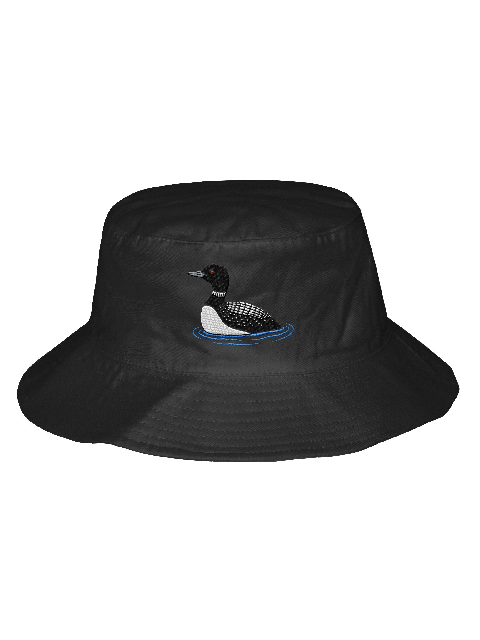 Common Loon Embroidered Bucket Hat | Loon Bird Sun Hat product image (4)