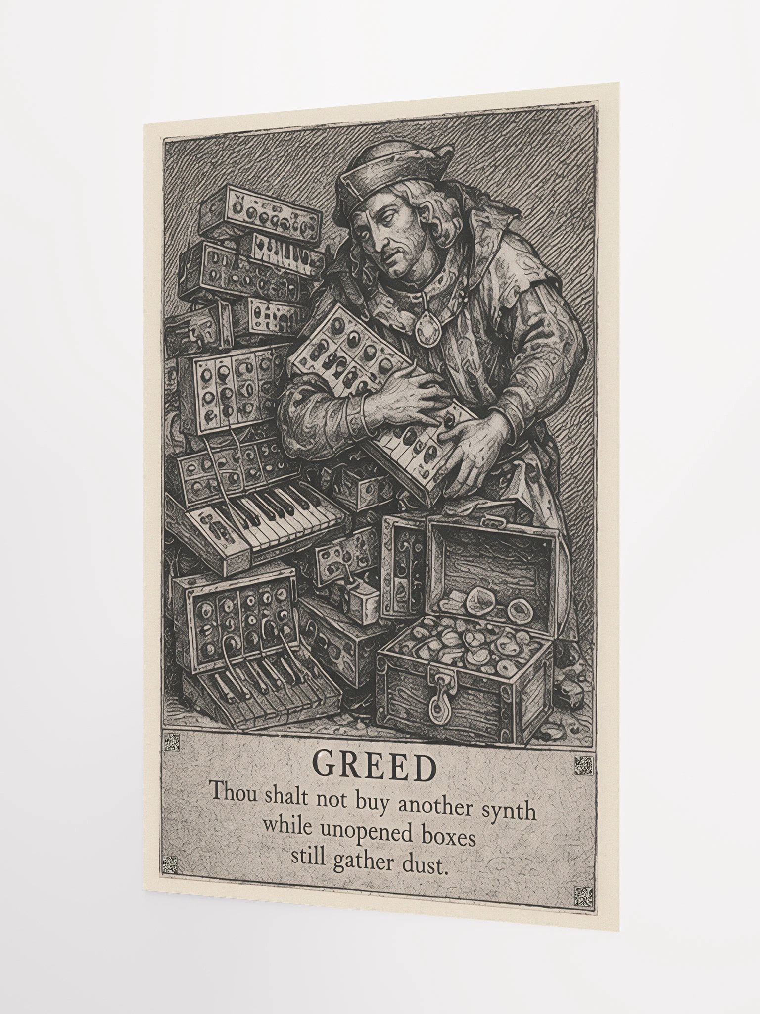 Greed, from THE SEVEN HERESIES OF SYNTHESIS, by Frank Fonik, Techno EDM Matte Paper Poster product image (2)