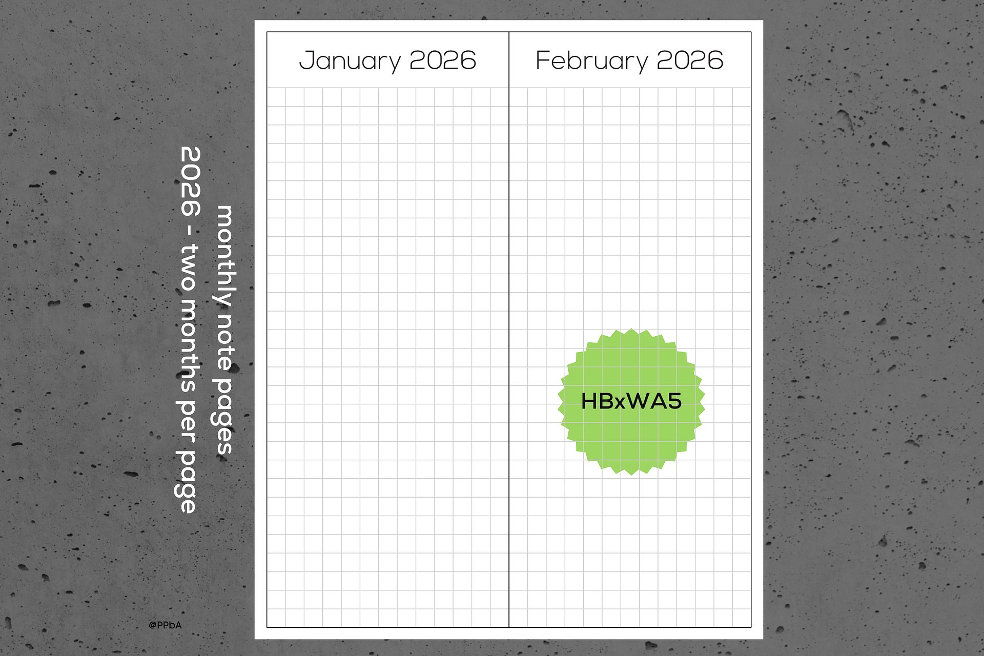 monthly note pages - HBxWA5 - 2026 (1.11) product image (1)
