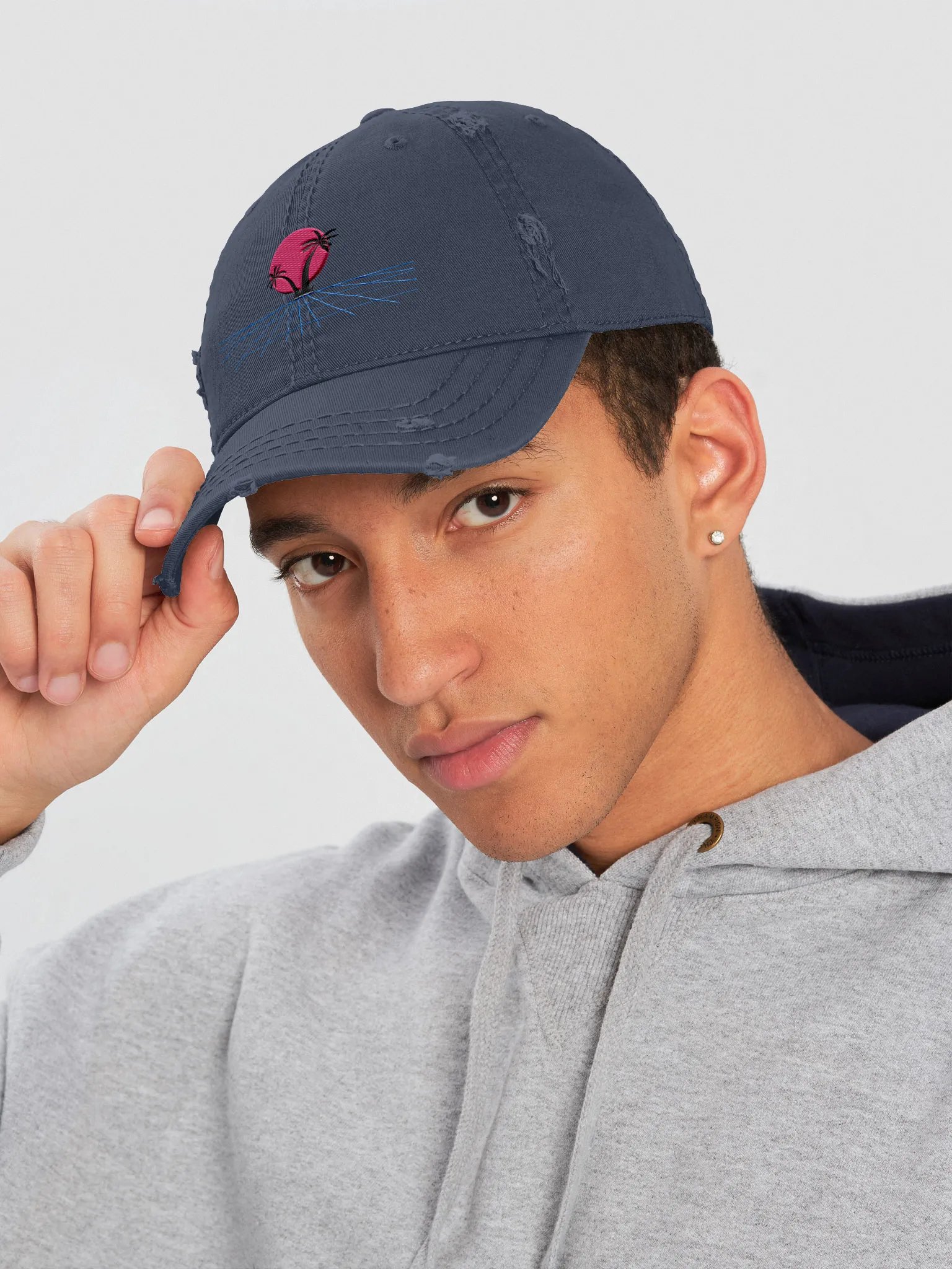 Retro Wave Distressed Dad Hat product image (5)