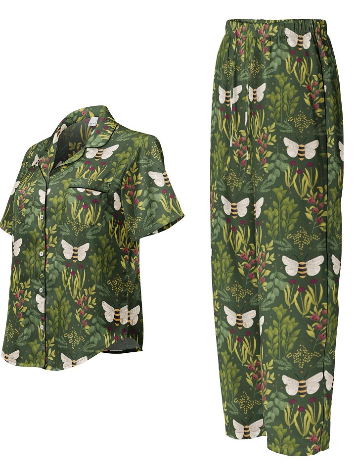 Bees and Foliage Ladies Pajama Set - Short Sleeve product image (1)