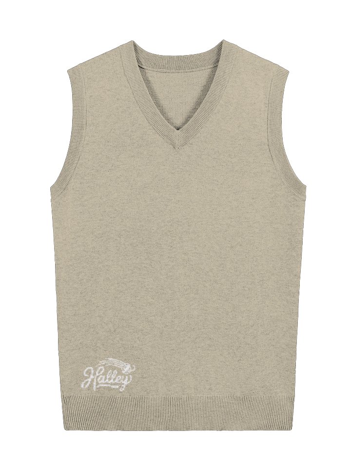 Cream Knitted Vest V Neck product image (2)