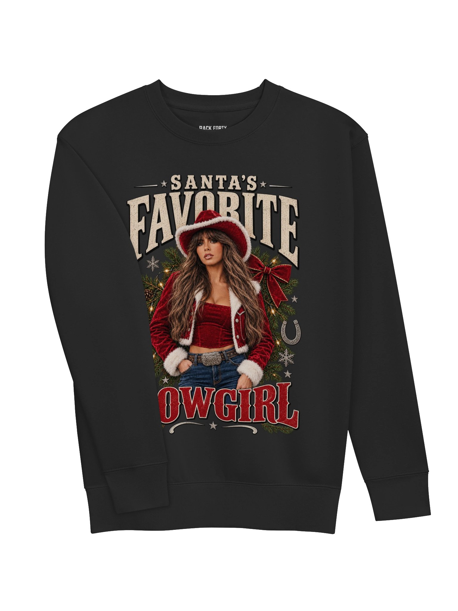 Santa’s Favorite Cowgirl™ Christmas Unisex Sweatshirt product image (3)