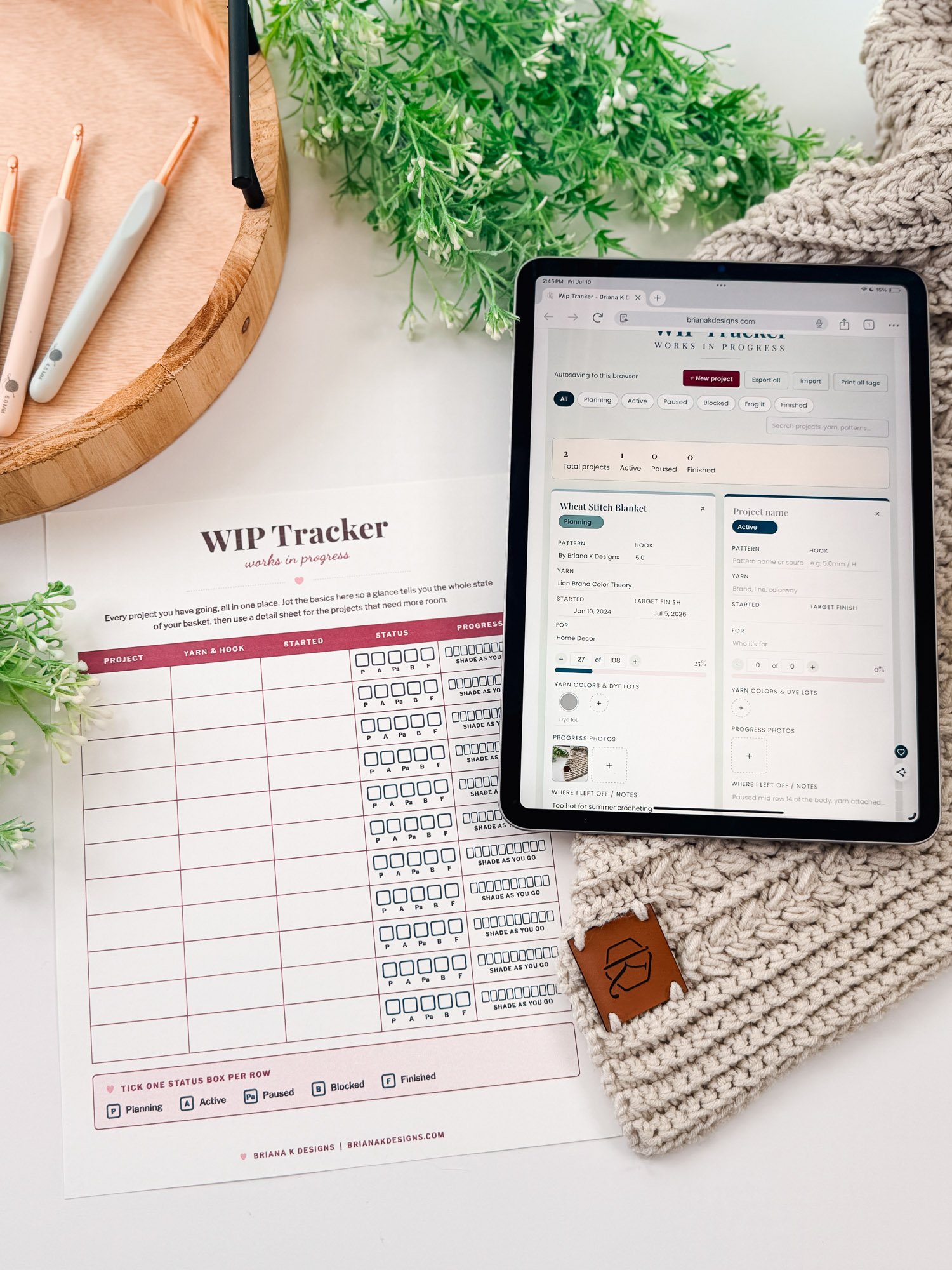 Briana K Crochet Companion: The WIP Tracker - Digital Crochet Project Organizer product image (9)