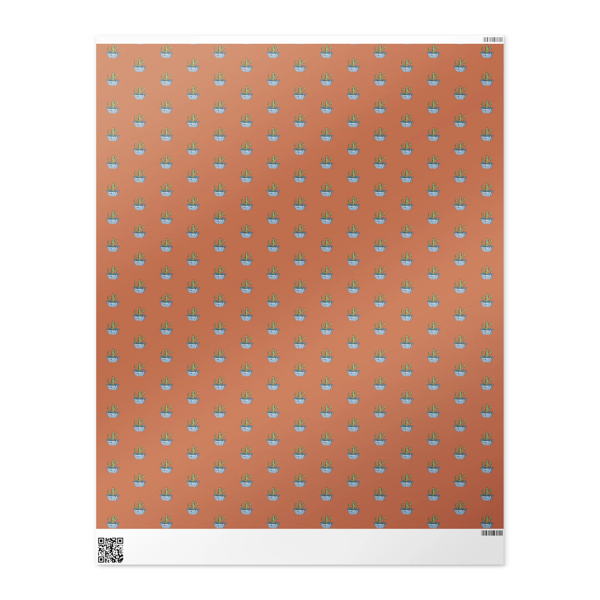 Saguaro Cactus Botanical Ditsy Patterned Wrapping Paper, Matt or Glossy Finish product image (3)