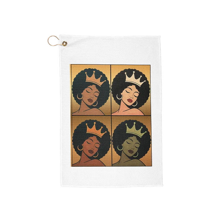Poised Princess Crowned Pop‑Art Golf Towel product image (1)