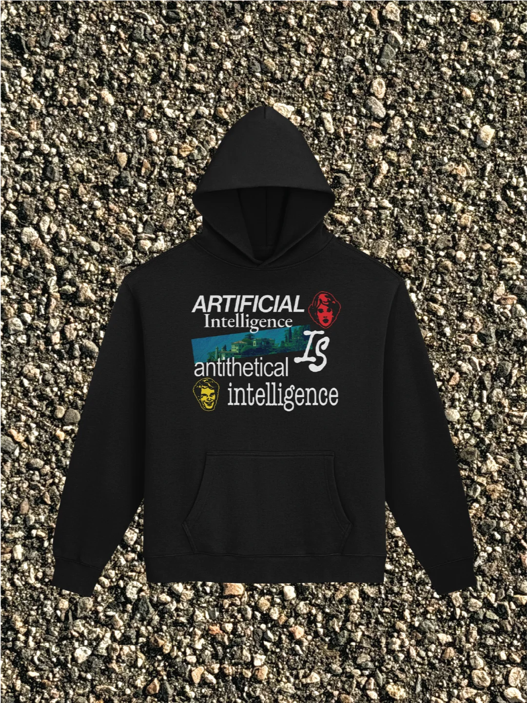 ANTITHETICAL INTELLIGENCE BLACK HOODIE product image (1)