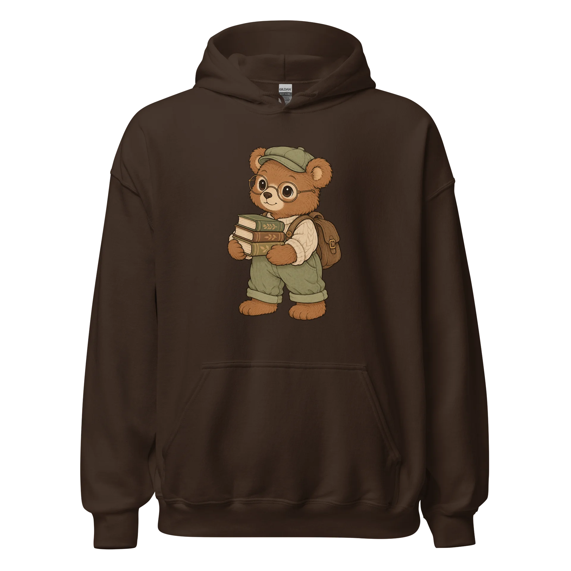 Women’s Cute Teddy Bear Bookworm Hoodie | Cozy College & Back to School Sweatshirt product image (4)