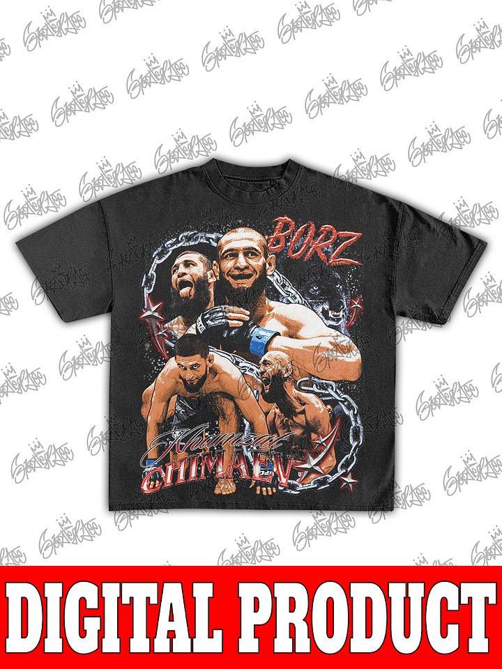 Khamzat "Borz" Chimaev UFC Middleweight Champion Vintage MMA Bootleg Graphic product image (1)