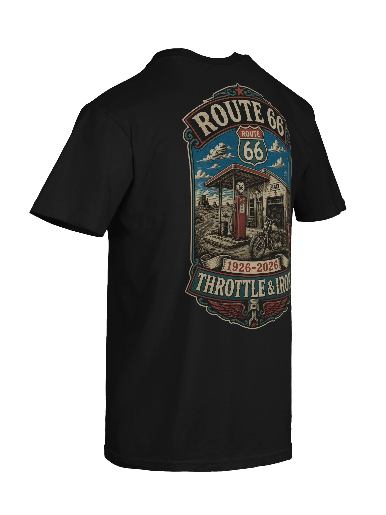 Throttle & Iron Route 66 Centennial Tee - Back Graphic product image (8)