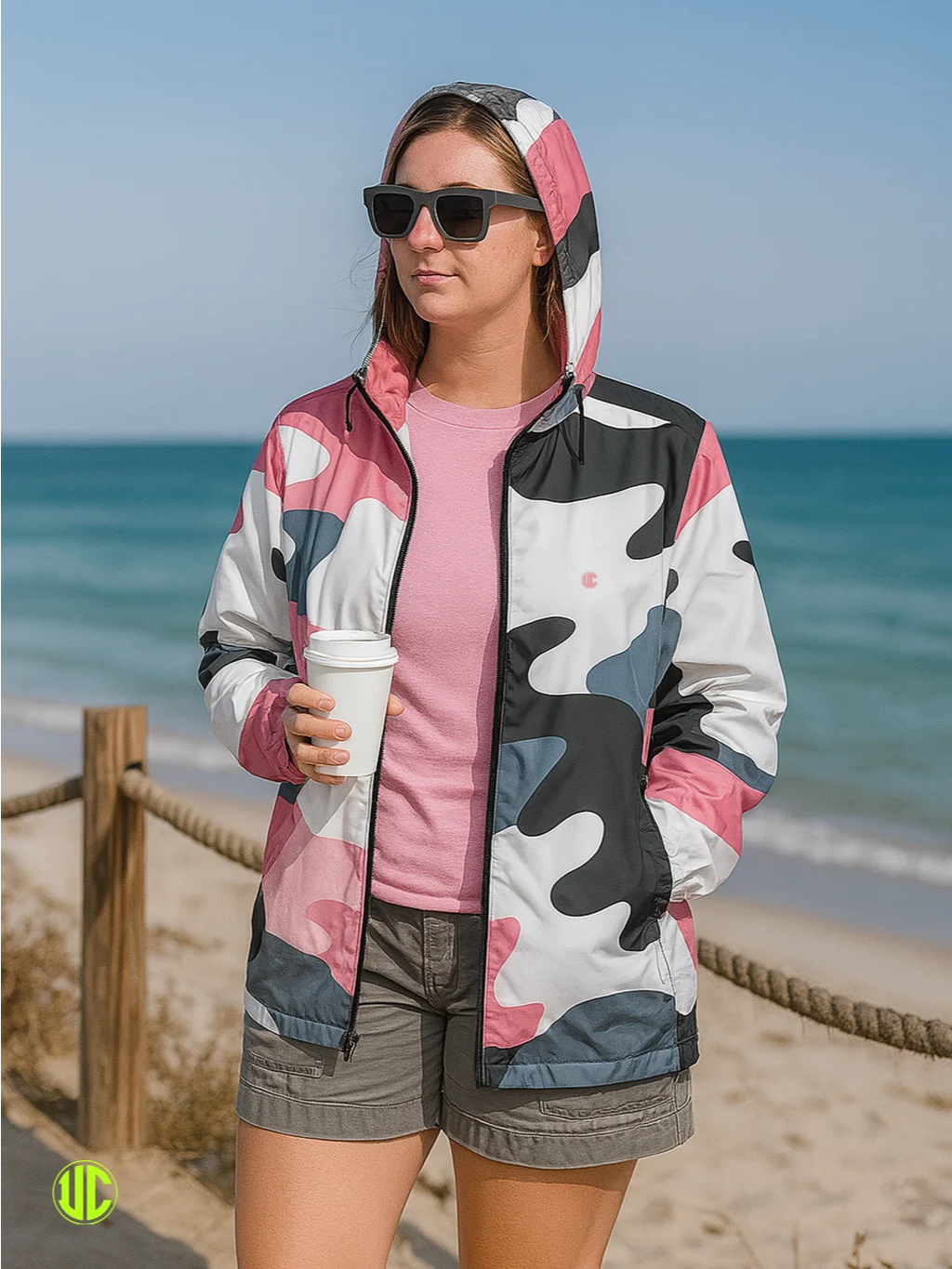 Bubblegum Pink Camo Windbreaker product image (4)