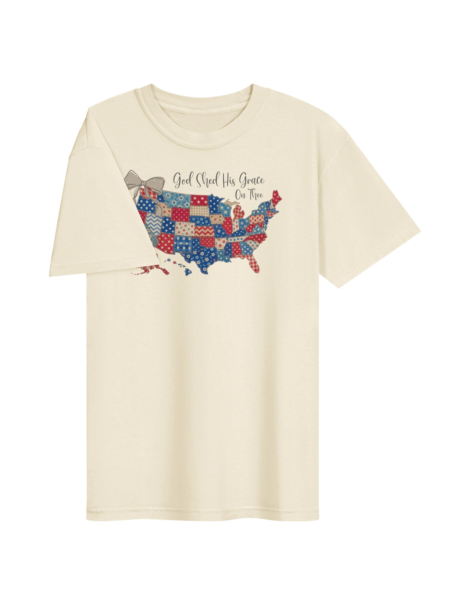 God Shed His Grace On Thee Patriotic USA Tee- Comfort Colors product image (7)