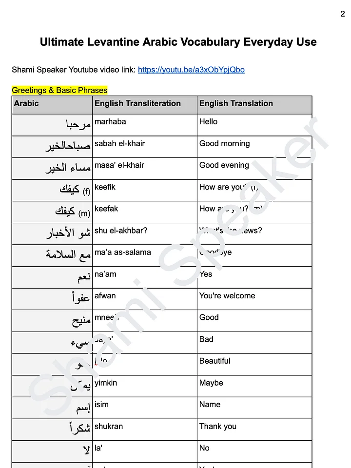 Ultimate Everyday Vocabulary in Levantine Arabic product image (2)