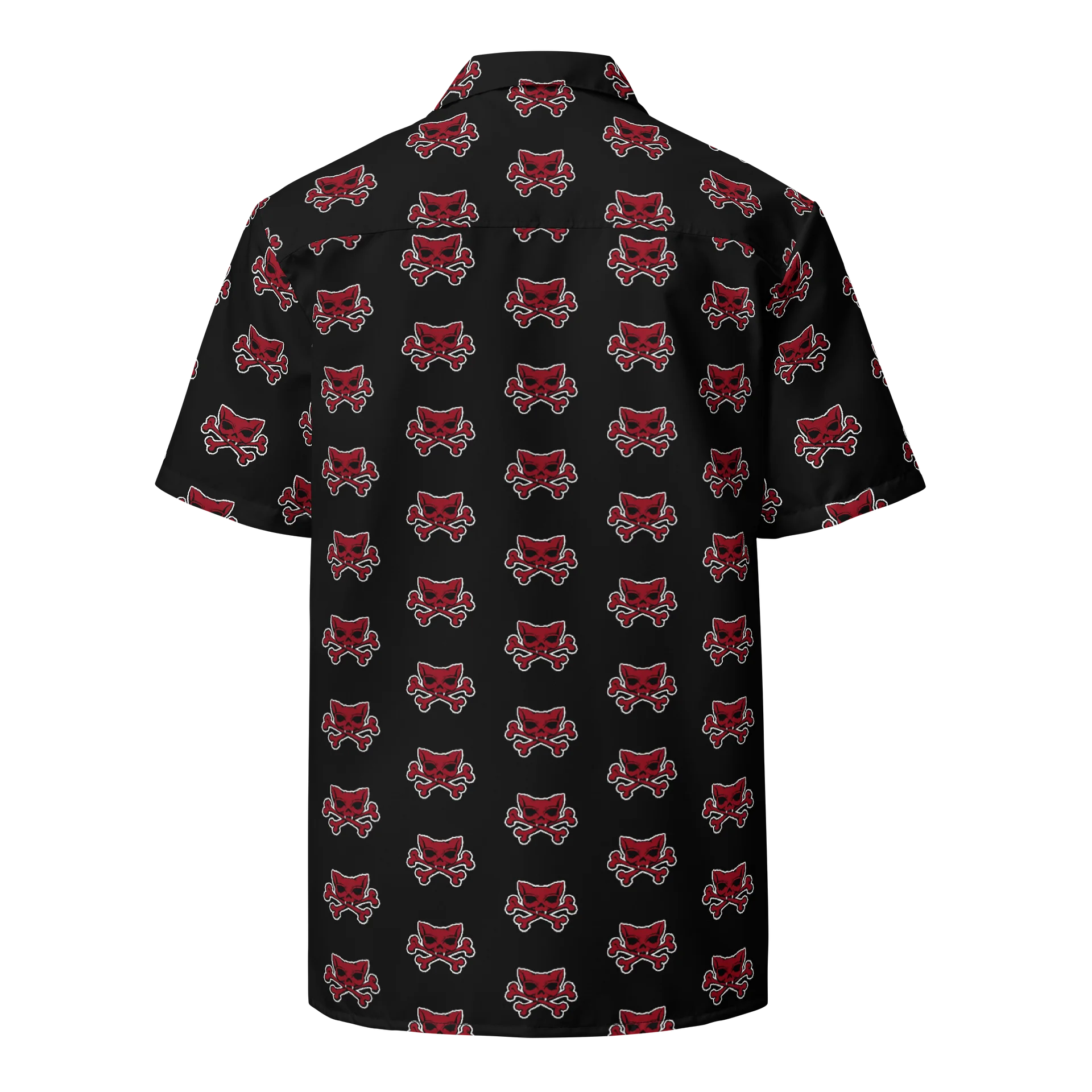 Red Kat Skull Designer Hawaiian Shirt product image (2)
