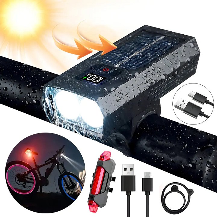Luces Solares Led Accesorio Para Bicicletas Baterias Recargables product image (1)