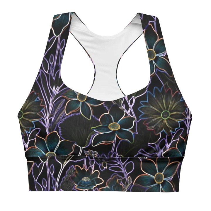 Trippy Floral Dark/All-Over Print Longline Sports Bra by Sublicolor product image (1)