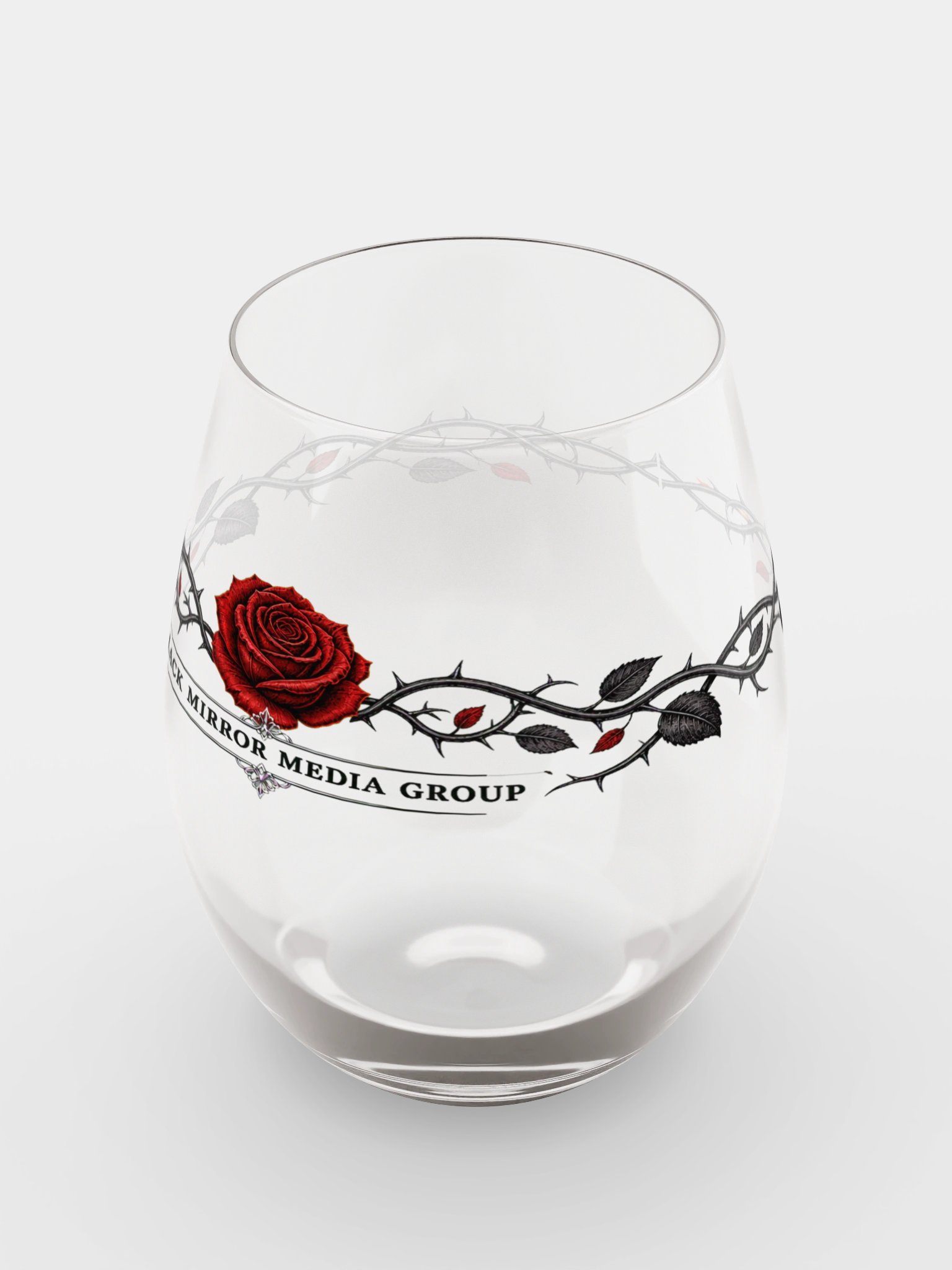 Black Mirror Rose & Thorn Stemless Wine Glass product image (5)