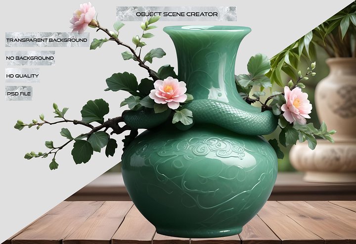 Celestial Jade Vase – Serpent Harmony PNG product image (2)
